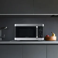 Farberware Professional 1.6 Cu Ft 1,100-Watt Microwave With Smart Sensor, Stainless Steel/Platinum