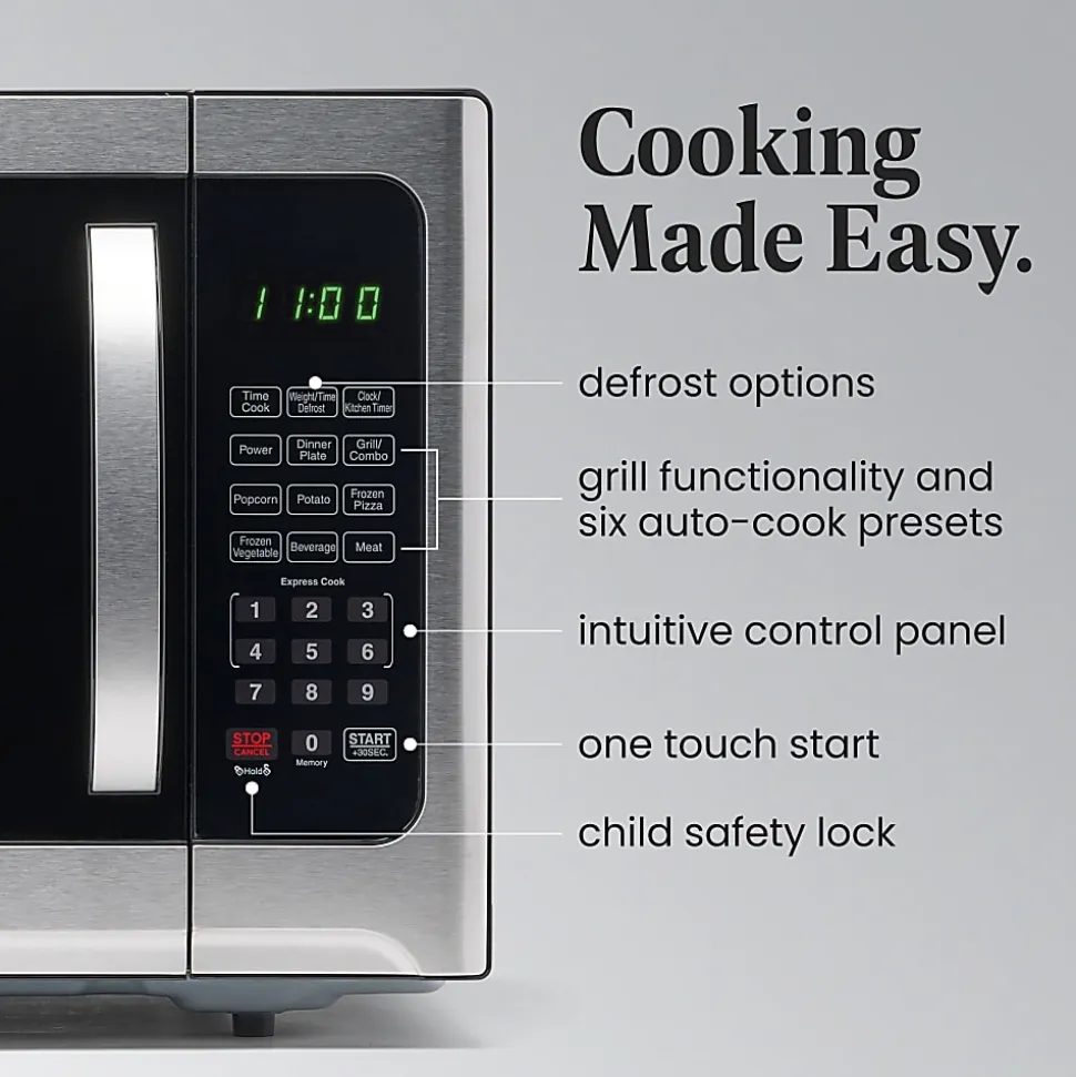 Farberware Professional Microwave And Grill Oven, 1.2 Cu. Ft., Silver