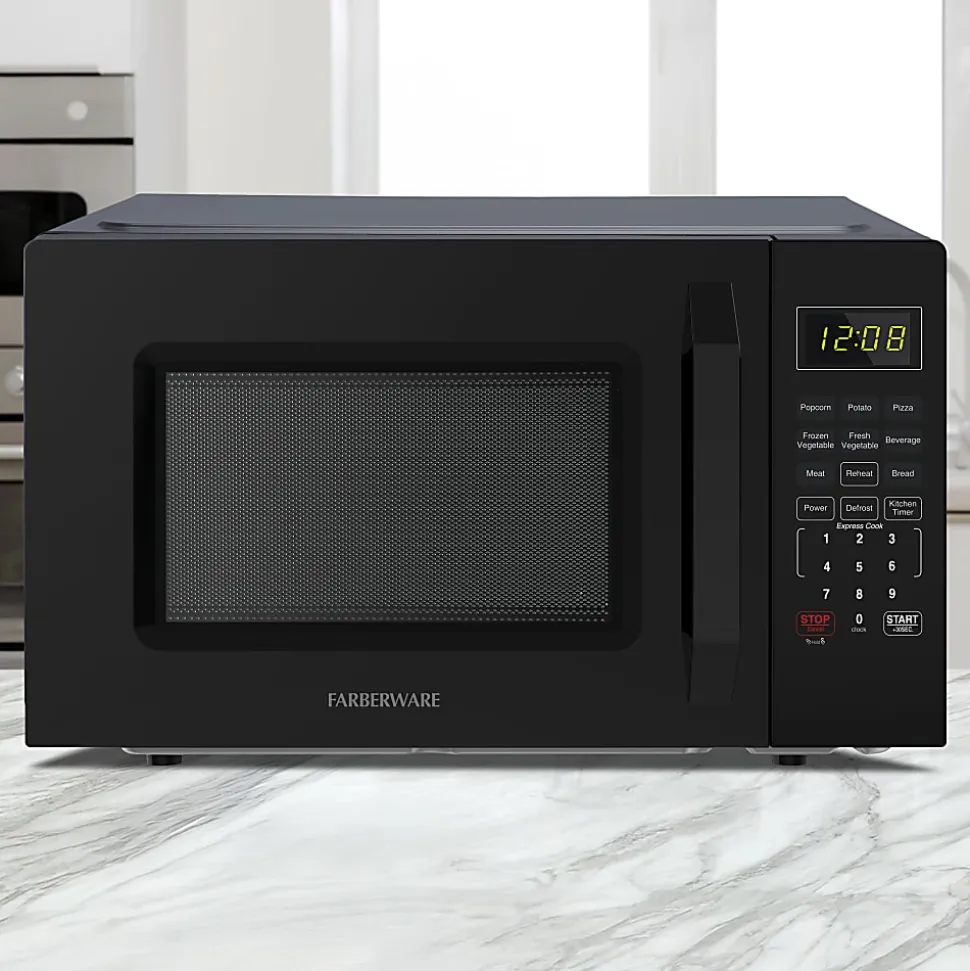 Farberware 1000W Compact Countertop Microwave Oven, 1.1 Cu. Ft., Black, Total Qty 1
