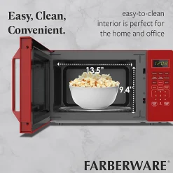 Farberware 1000W Compact Countertop Microwave Oven, 1.1 Cu. Ft., Red, Total Qty 1