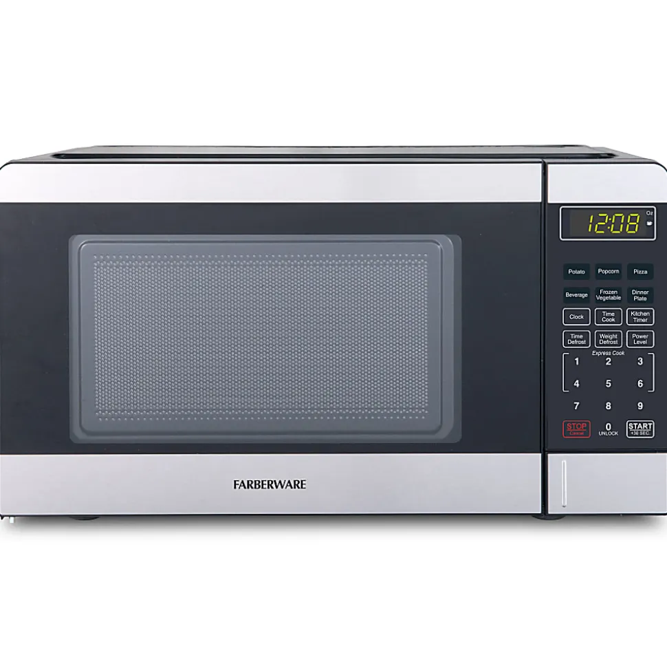 Farberware 700W Compact Microwave Oven, 0.7 Cu. Ft., Silver, Total Qty 1