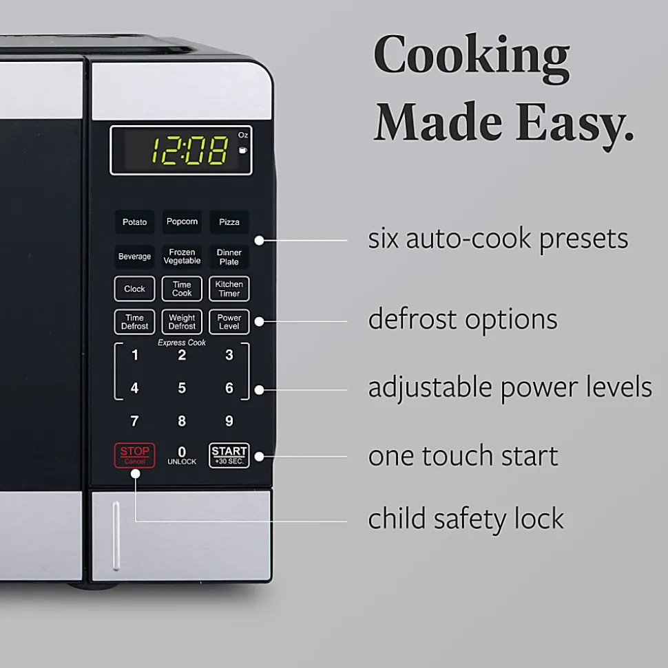 Farberware 700W Compact Microwave Oven, 0.7 Cu. Ft., Silver, Total Qty 1