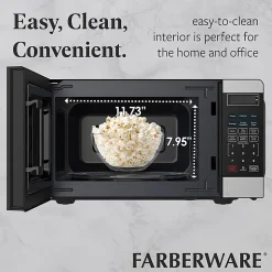 Farberware 700W Compact Microwave Oven, 0.7 Cu. Ft., Silver, Total Qty 1