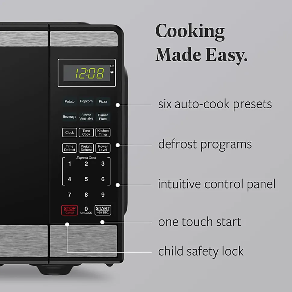 Farberware 900W Countertop Microwave Oven, 0.9 Cu. Ft., Black/Silver, Total Qty 1