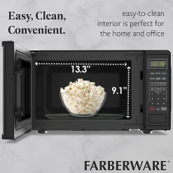 Farberware 900W Microwave Oven, 0.9 Cu. Ft., Black, Total Qty 1