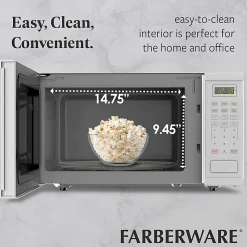 Farberware 1000W Microwave Oven, 1.1 Cu. Ft., White, Total Qty 1