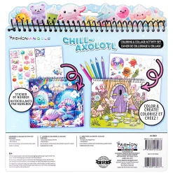 Fashion Angels Chill Axolotl Coloring & Collage Poster Set, Total Qty 1