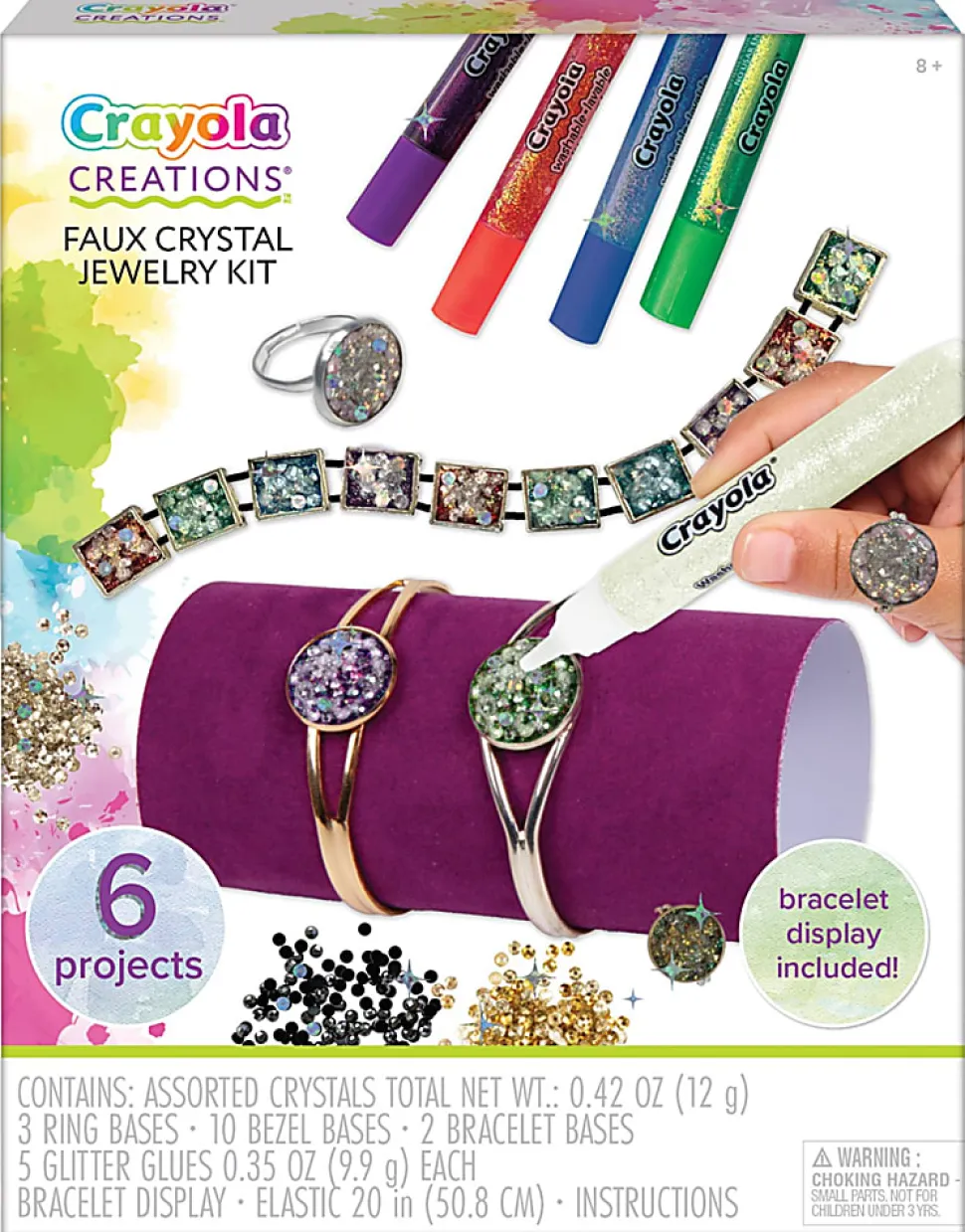 Fashion Angels Crayola Creations Faux Crystal Jewelry Design Kit, Assorted Colors