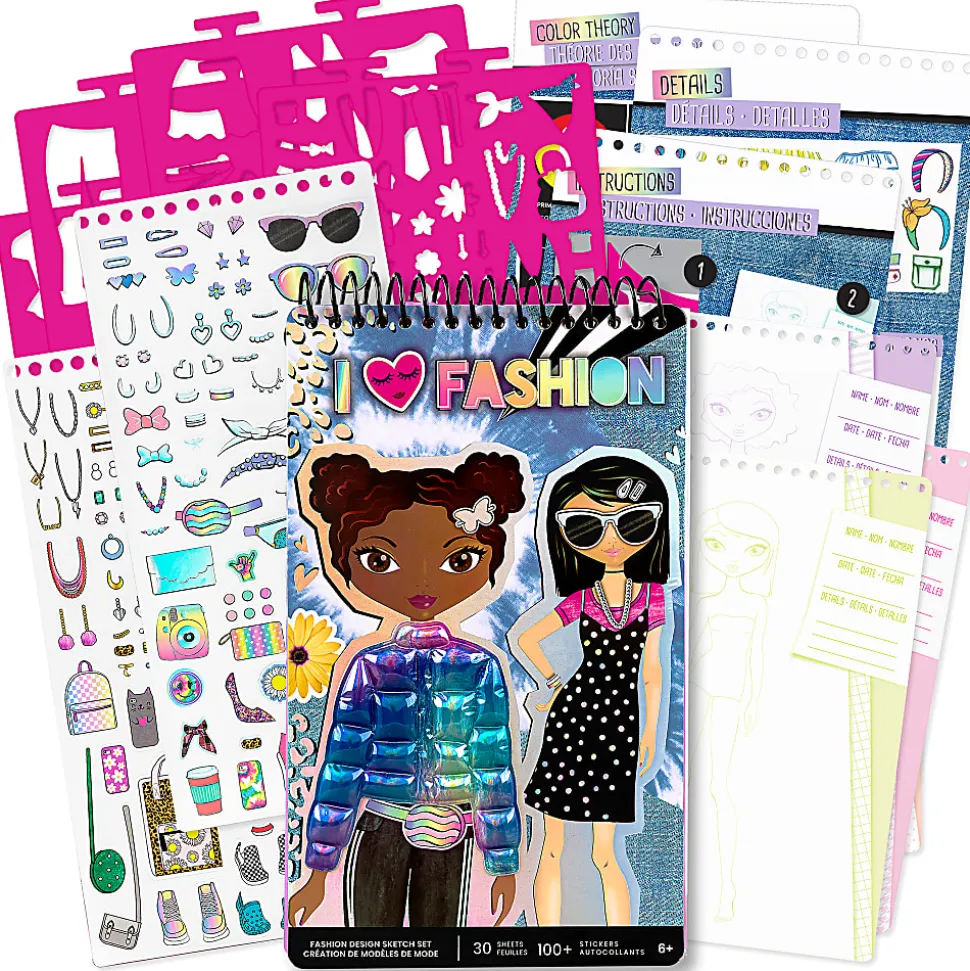 Fashion Angels Fashion Design Sketch Set, Set Of 139 Pieces