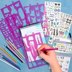 Fashion Angels Fashion Design Sketch Set, Set Of 139 Pieces