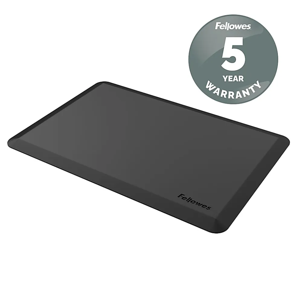 Fellowes® Anti-Fatigue Wellness Floor Mat, Rectangular, 36" x 24", Black