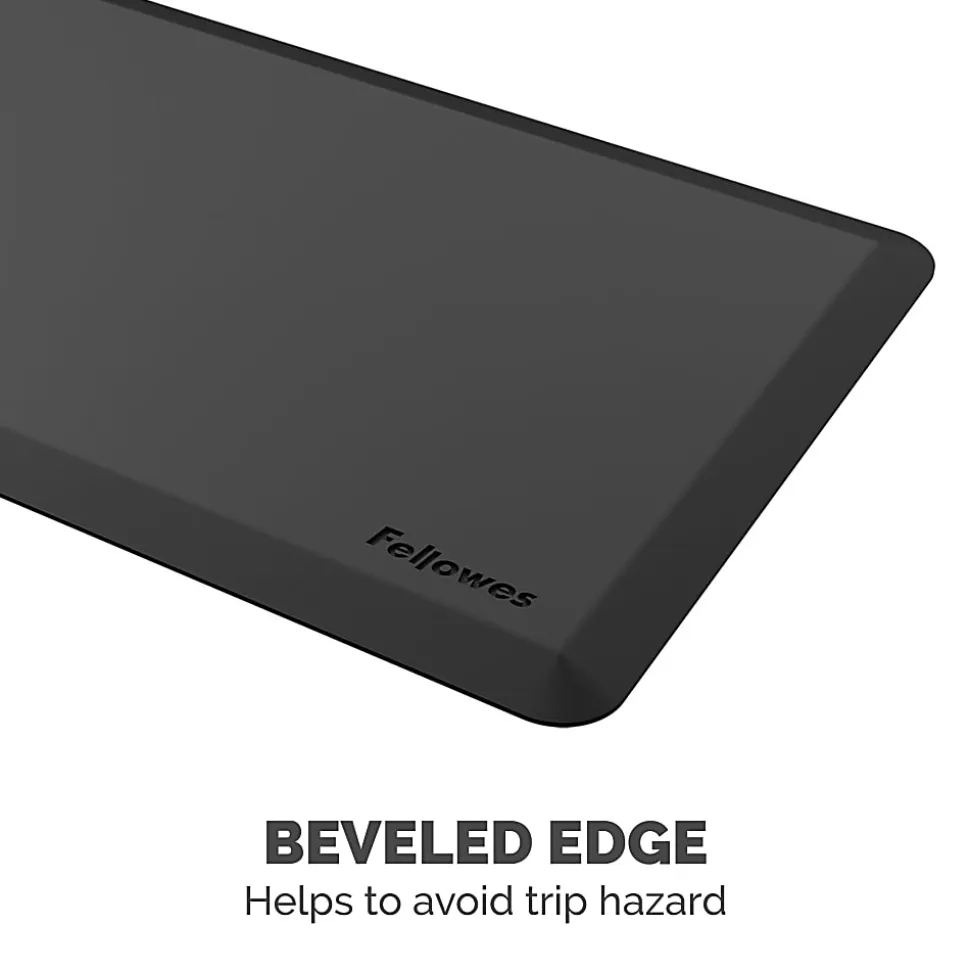 Fellowes® Anti-Fatigue Wellness Floor Mat, Rectangular, 36" x 24", Black