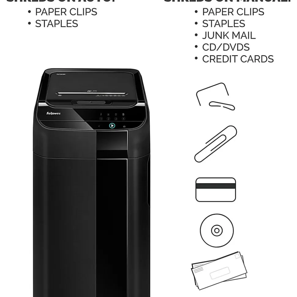 Fellowes® AutoMax 550C 550 Sheet Cross-Cut Shredder, 4963001
