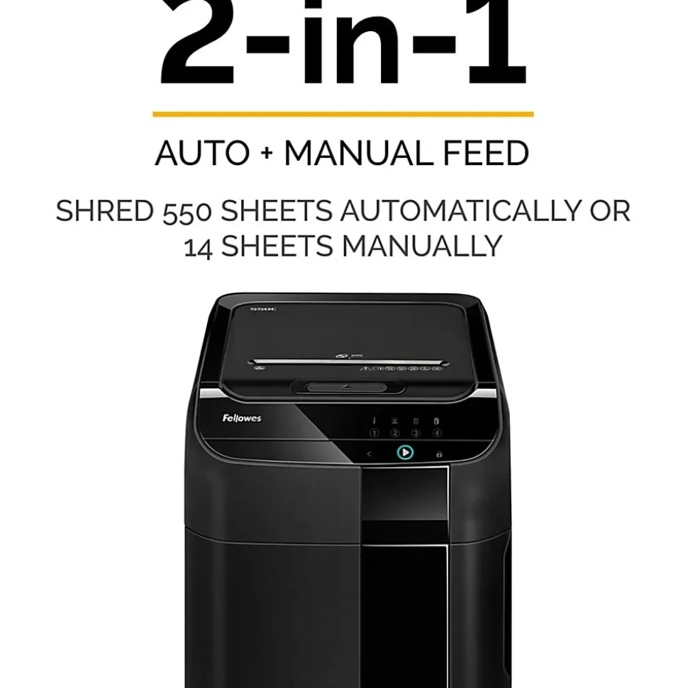 Fellowes® AutoMax 550C 550 Sheet Cross-Cut Shredder, 4963001
