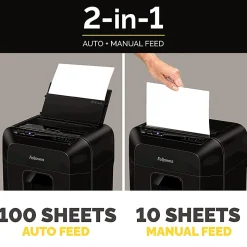 Fellowes® AutoMax 100MA 100-Sheet Auto Feed Micro-Cut Shredder, Black, 4704001