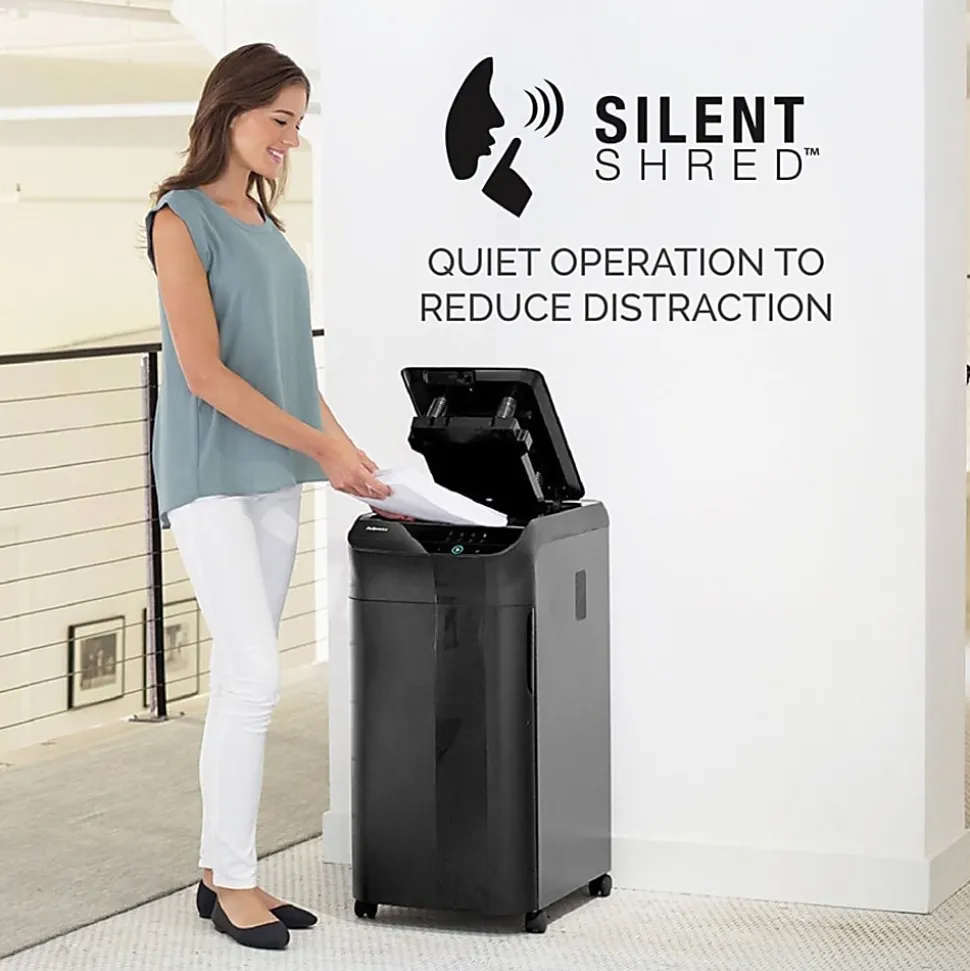 Fellowes® AutoMax™ 600M Auto Feed Micro-Cut 600 Sheet Shredder, Black