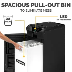 Fellowes® AutoMax™ 600M Auto Feed Micro-Cut 600 Sheet Shredder, Black