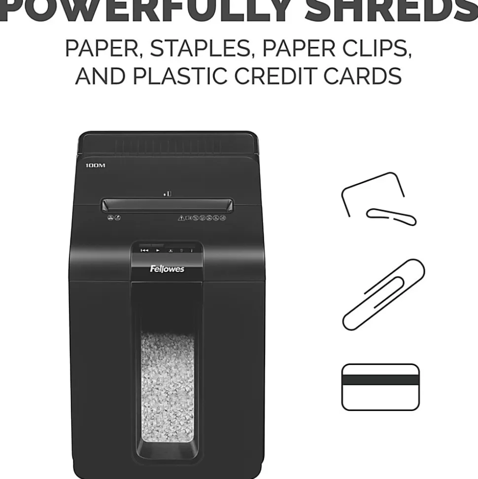 Fellowes® AutoMax™ 100M Auto Feed 100 Sheet Micro-Cut Shredder, Black