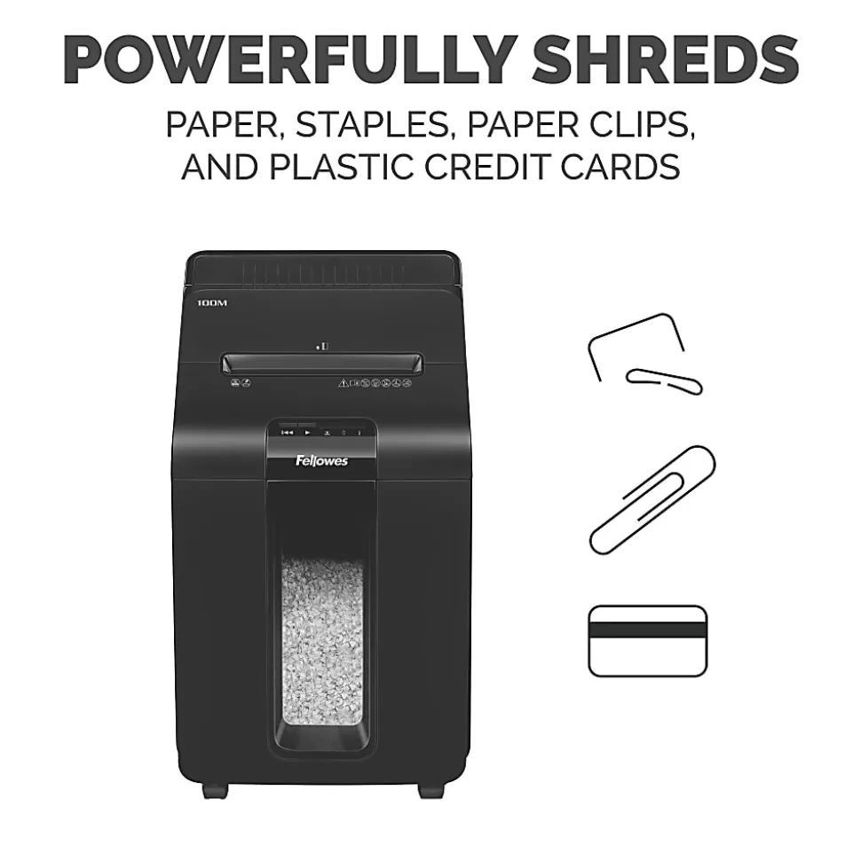 Fellowes® AutoMax™ 100M Auto Feed 100 Sheet Micro-Cut Shredder, Black