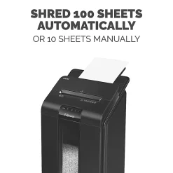 Fellowes® AutoMax™ 100M Auto Feed 100 Sheet Micro-Cut Shredder, Black