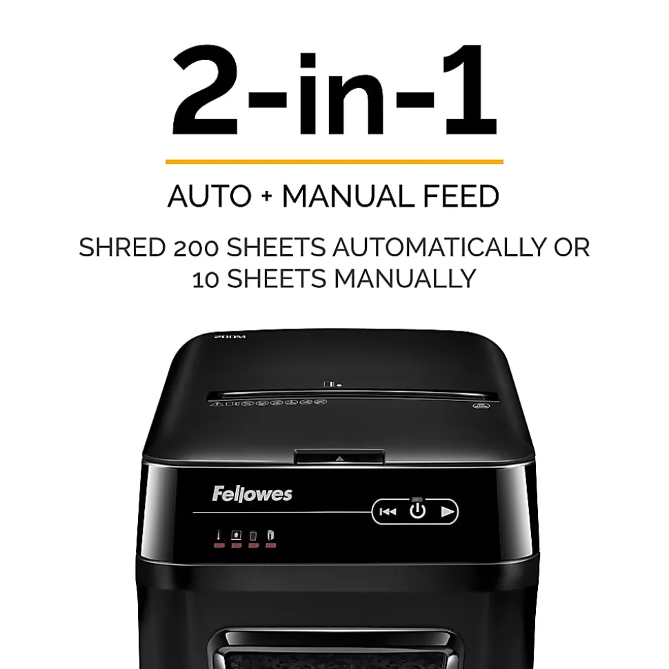 Fellowes® AutoMax 200M 200 Sheet Micro-Cut Shredder, 4656201