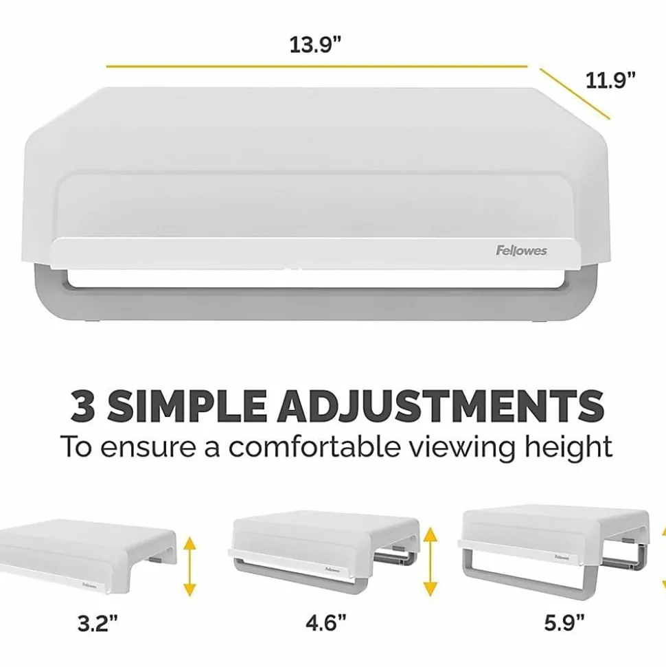 Fellowes Breyta Monitor Stand - White - White - For Monitor