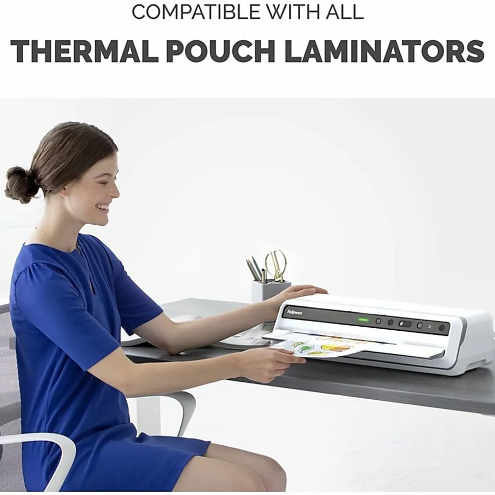 Fellowes® Clear Laminating Pouches, 2 1/4" x 3 3/4", Pack Of 100