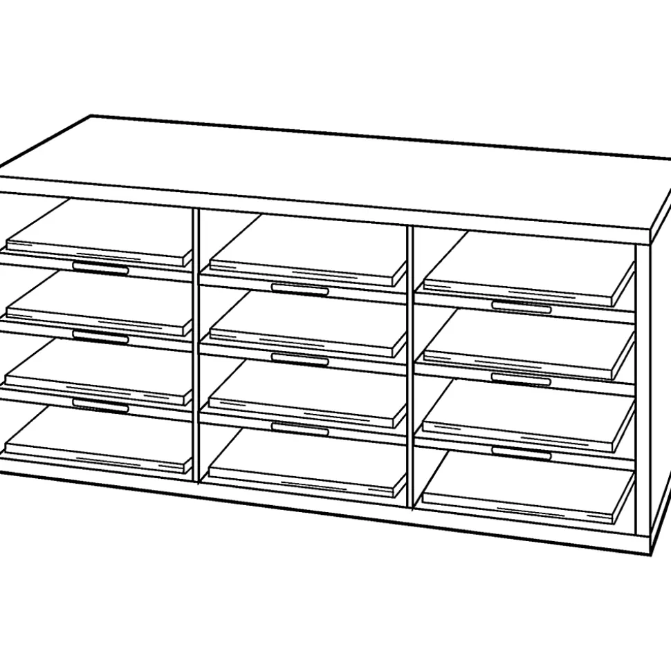 Fellowes® 12-Compartment Desktop Organizer, 12 15/16" x 11 7/8", Dove Gray