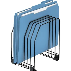 Fellowes® 7-Compartment Wire File Organizer, 7 3/8" x 5 7/8" x 8 1/4", Black