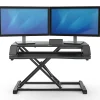 Fellowes® Corsivo Sit-Stand Workstation Desk Riser, 19-1/2"H x 31-1/2"W x 24-1/4"D, Black