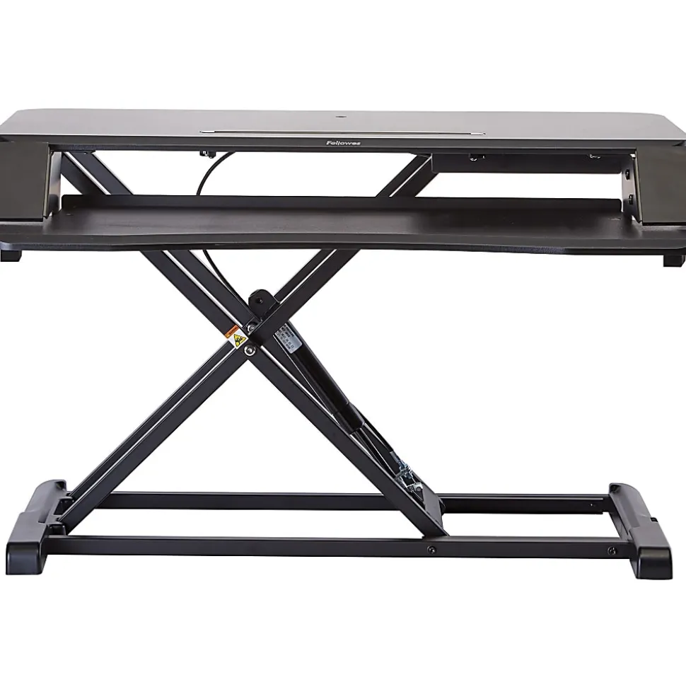 Fellowes® Corsivo Sit-Stand Workstation Desk Riser, 19-1/2"H x 31-1/2"W x 24-1/4"D, Black