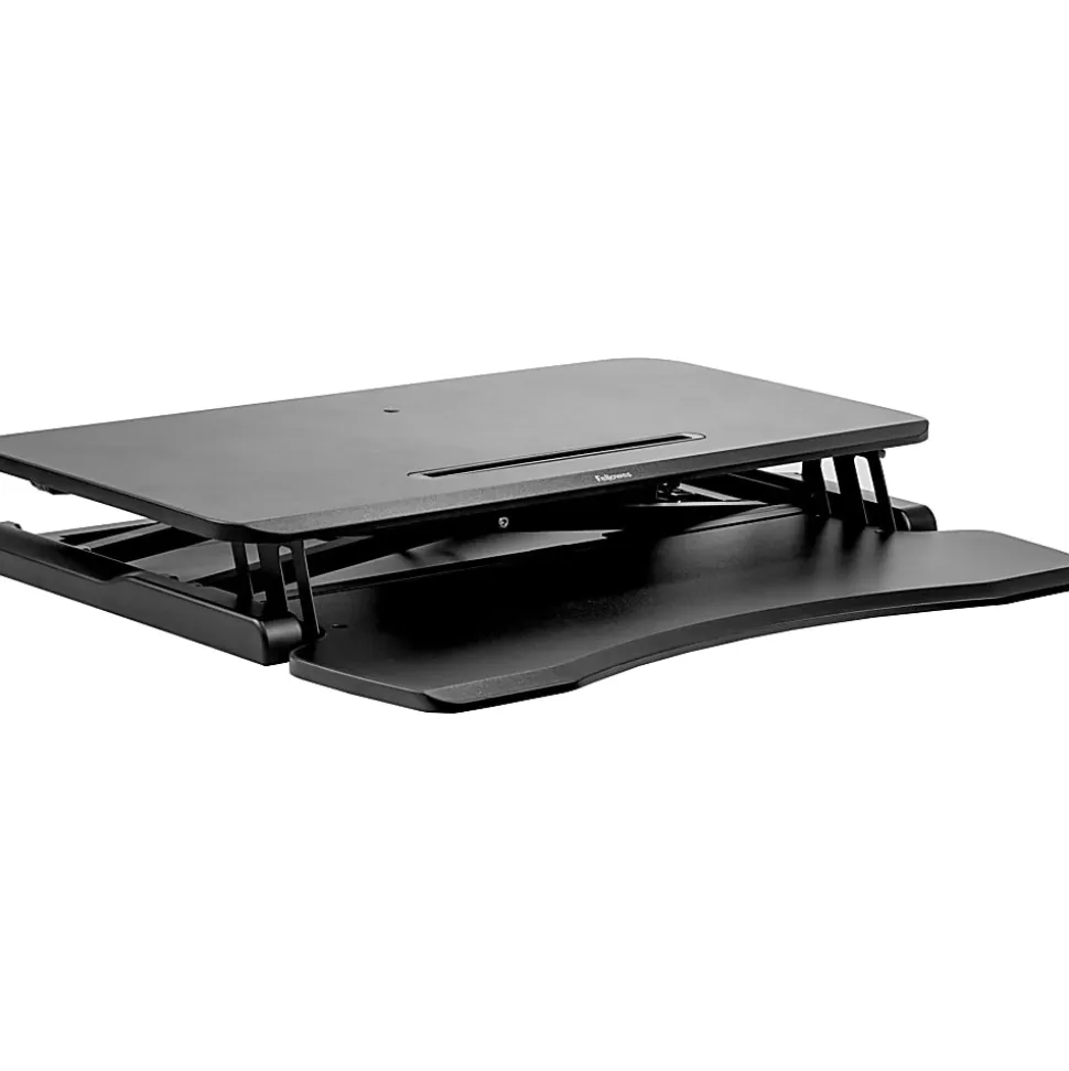 Fellowes® Corsivo Sit-Stand Workstation Desk Riser, 19-1/2"H x 31-1/2"W x 24-1/4"D, Black