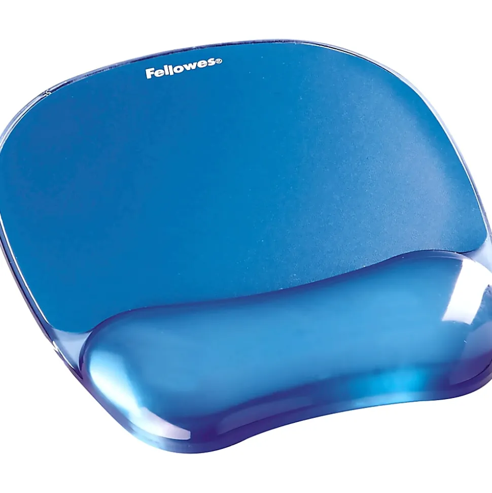 Fellowes® Gel Crystals Mouse Pad With Wrist Rest, 1"H x 7.94"W x 9.25"D, Blue