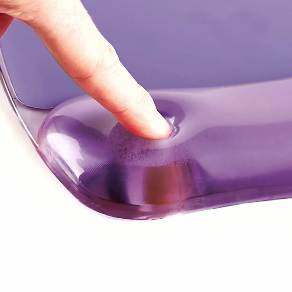 Fellowes® Gel Crystals Mouse Pad With Wrist Rest, 1"H x 7.94"W x 9.25"D, Purple