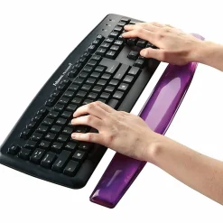 Fellowes® Gel Crystals Wrist Rest, 1"H x 19.31"W x 2.31"D, Purple
