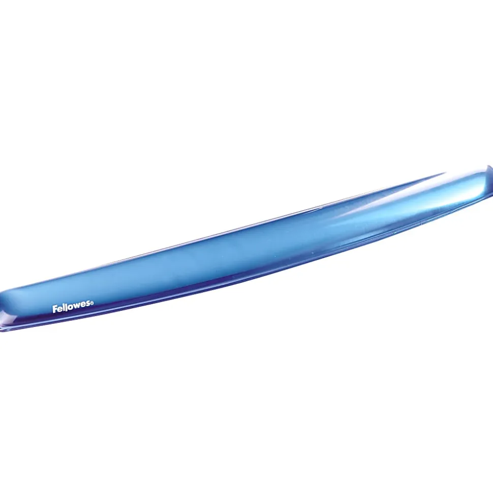 Fellowes® Gel Crystals Wrist Rest, 1"H x 19.31"W x 2.31"D, Blue