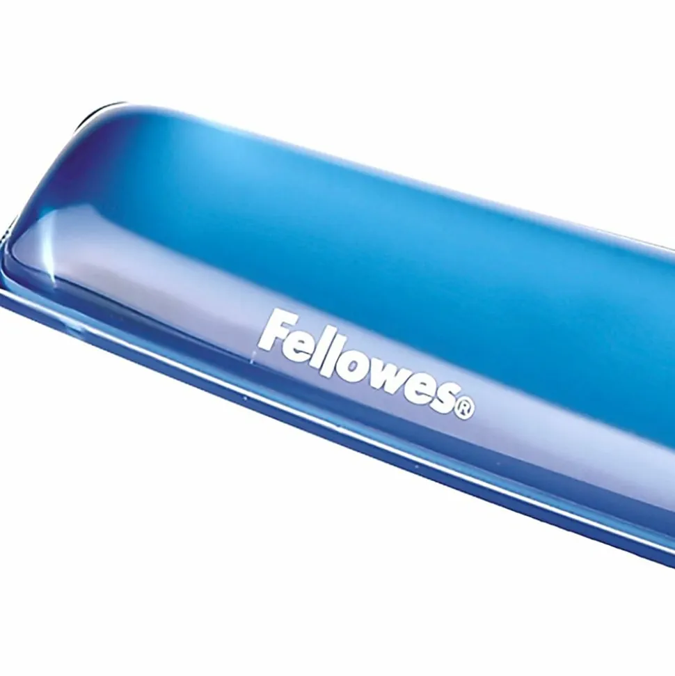 Fellowes® Gel Crystals Wrist Rest, 1"H x 19.31"W x 2.31"D, Blue