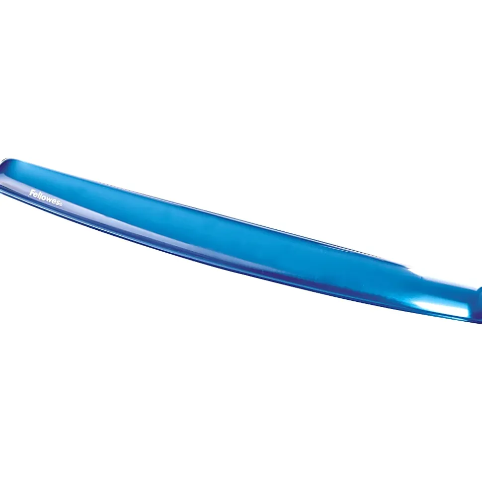 Fellowes® Gel Crystals Wrist Rest, 1"H x 19.31"W x 2.31"D, Blue