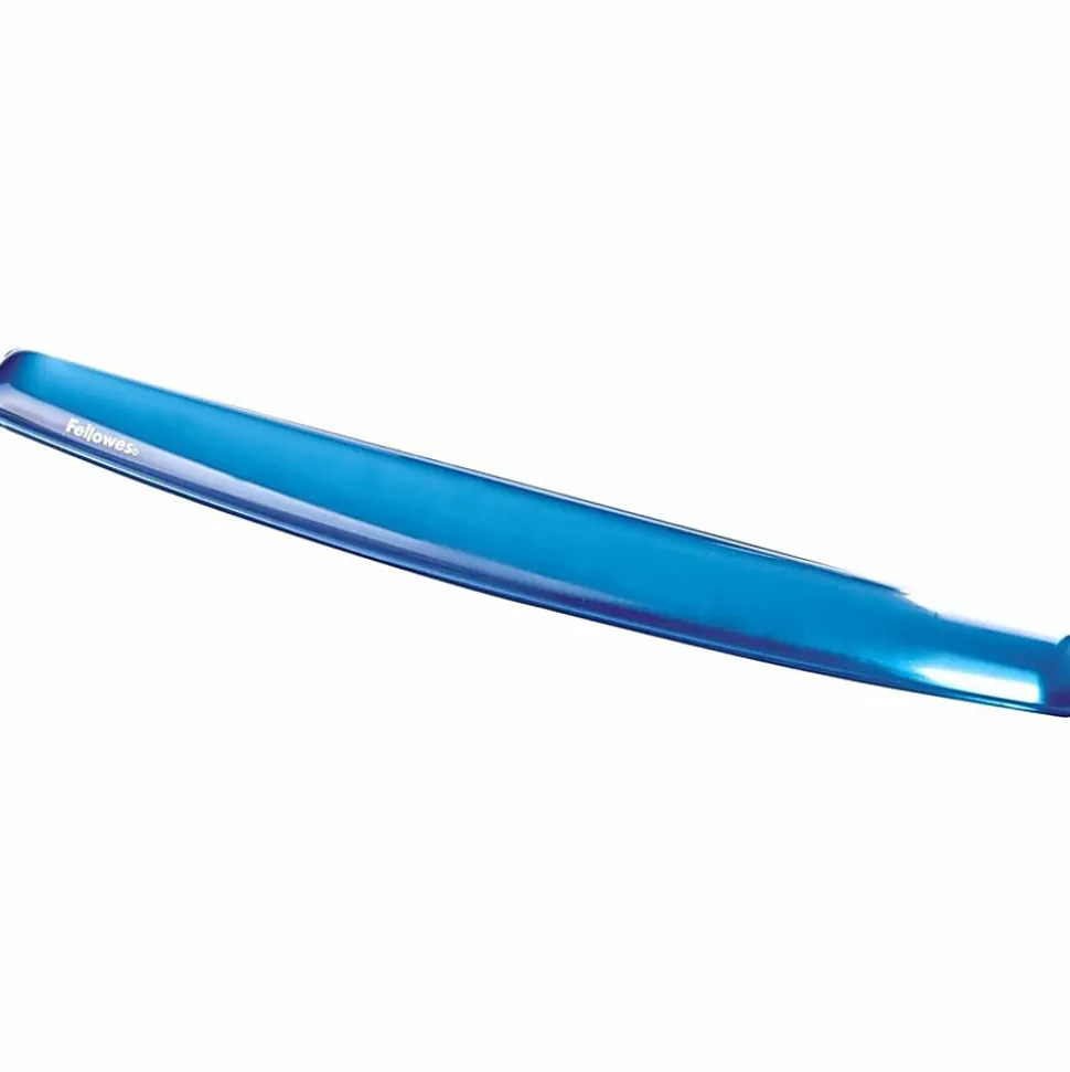 Fellowes® Gel Crystals Wrist Rest, 1"H x 19.31"W x 2.31"D, Blue
