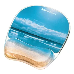 Fellowes® Gel Mouse Pad With Wrist Rest, Sandy Beach