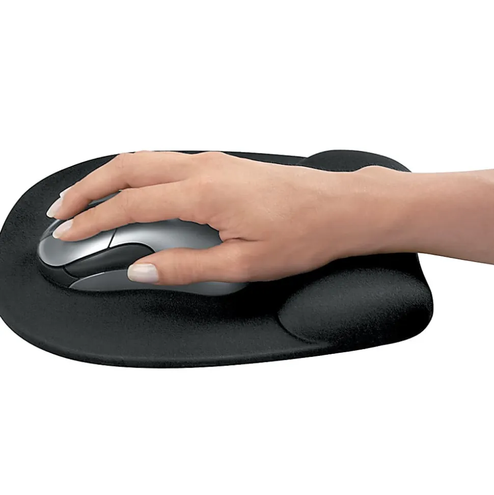 Fellowes® Gel Wrist Rest/Mouse Pad, Fabric, Black