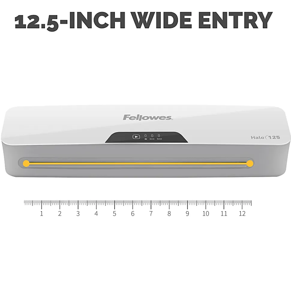 Fellowes® Halo™ 125 Thermal Laminator With 25 ImageLast Pouches, 12-1/2" Width, White