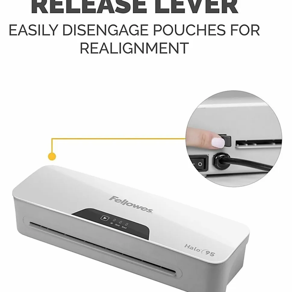 Fellowes® Halo™ 95 Thermal Laminator, with Combo Kit, 9.5" Wide, White