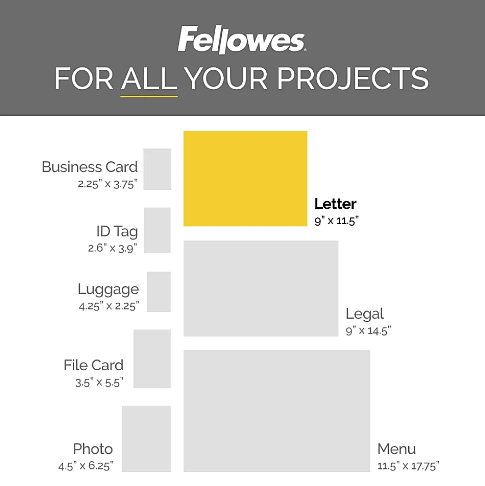 Fellowes® Laminating Pouches, Letter, 5 mil, 11 1/2" x 9", Clear, Pack Of 200