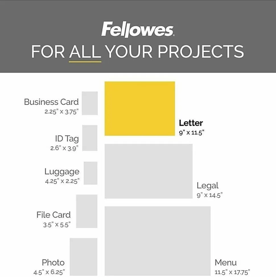 Fellowes® Laminating Pouches, Letter, 5 mil, 11 1/2" x 9", Clear, Pack Of 200