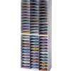 Fellowes® Literature Organizer, 72 Compartments, 69 1/8"H x 29"W x 11 7/8"D, Dove Gray
