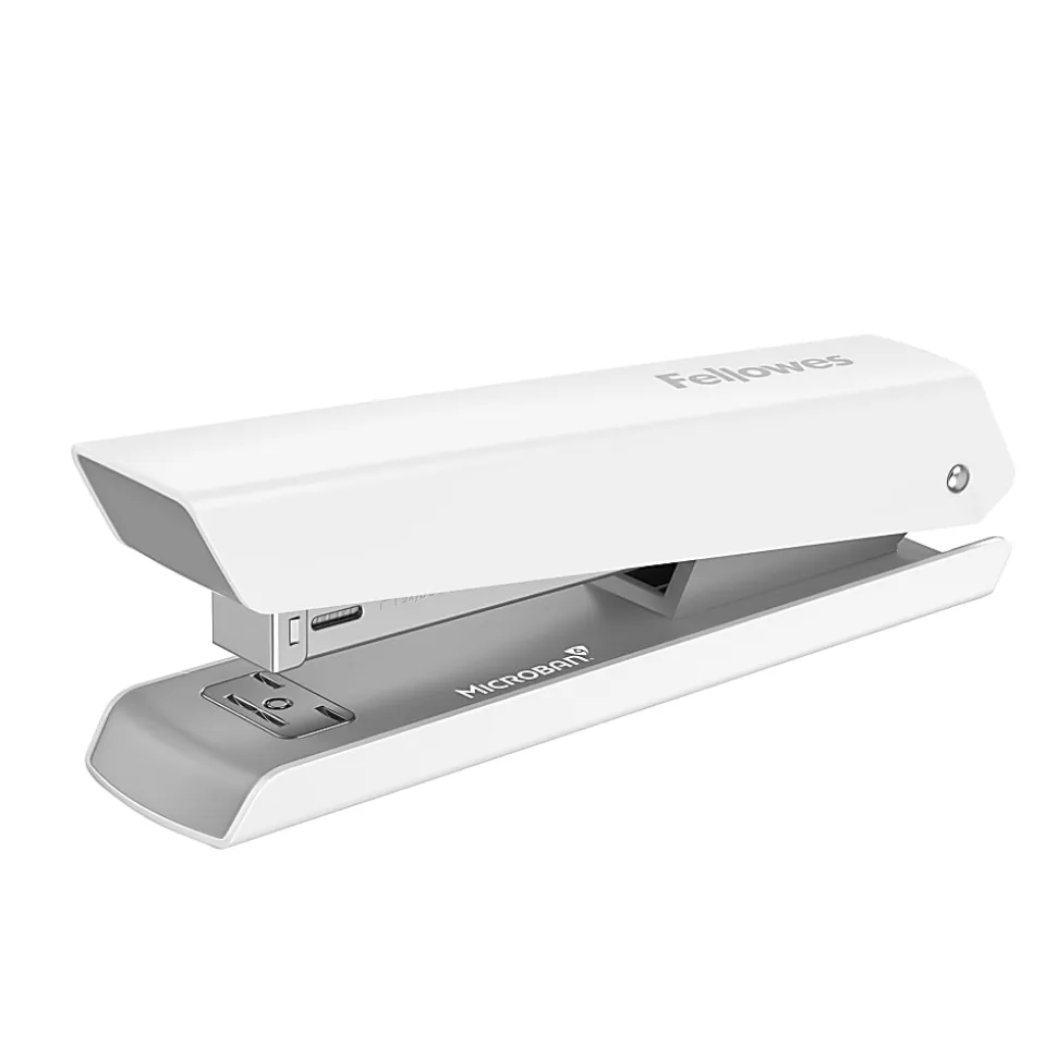 Fellowes® LX820™ Classic Full-Size Desktop Stapler, with Anti-microbial Technology, 20-Sheet Capacity, White
