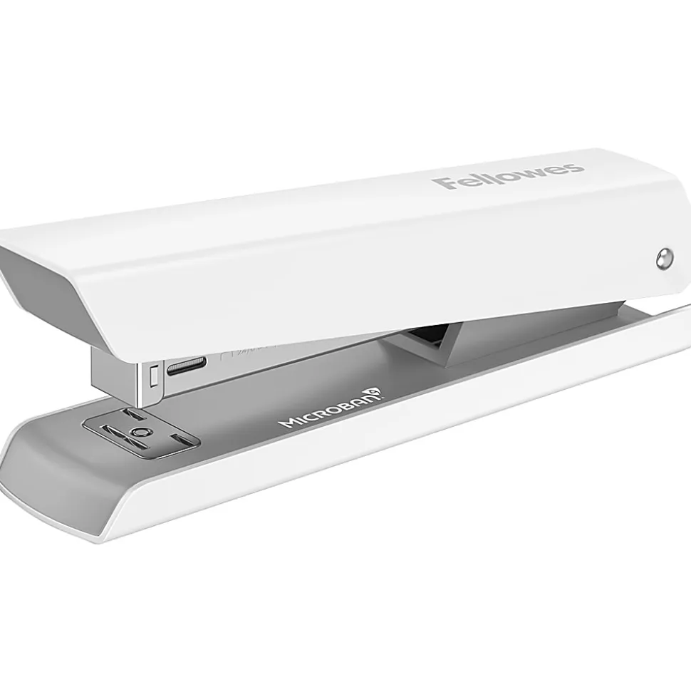 Fellowes® LX820™ Classic Full-Size Desktop Stapler, with Anti-microbial Technology, 20-Sheet Capacity, White