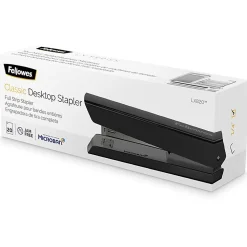 Fellowes® LX820 Classic Full-Size Desktop Stapler with Anti-microbial Technology, 20-Sheet Capacity, Black