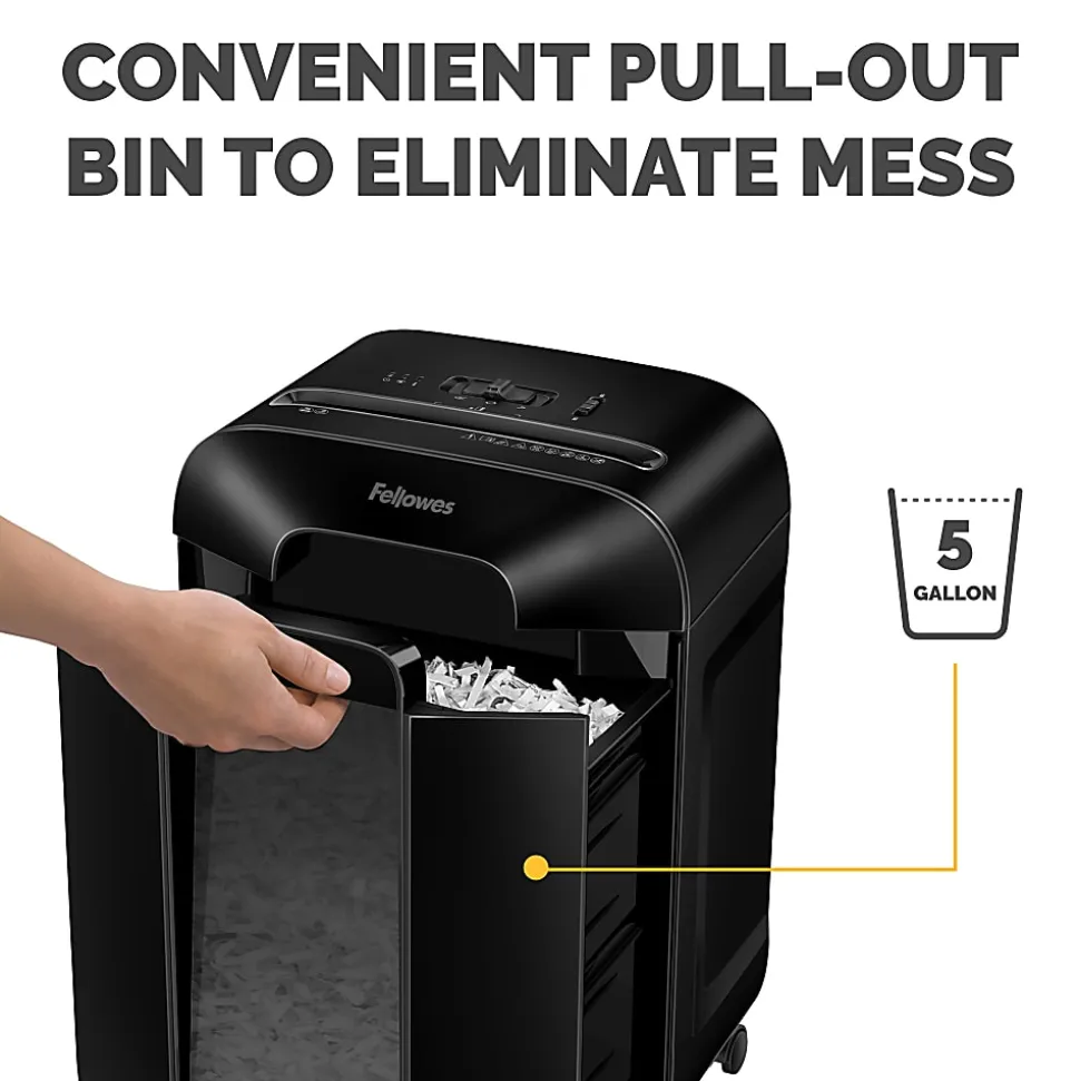 Fellowes® LX85 Cross Cut 12-Sheet Home Office Paper Shredder with SafeSense, Black